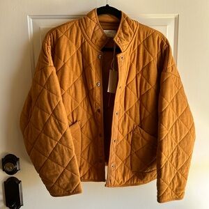 Z SUPPLY Maya Quilted Jacket in Camel Brown - Womens Small